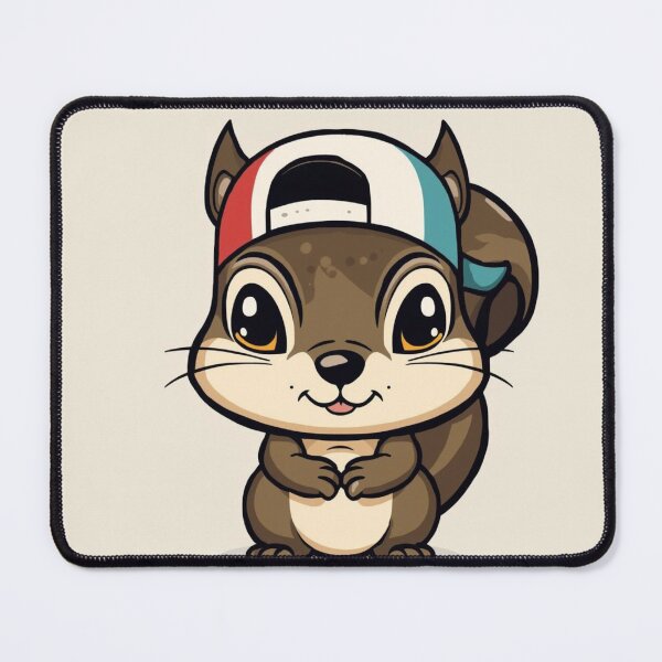 Item preview, Cute Chibi Squirrel Wearing Backwards Cap designed and sold by Uniquely Yours.