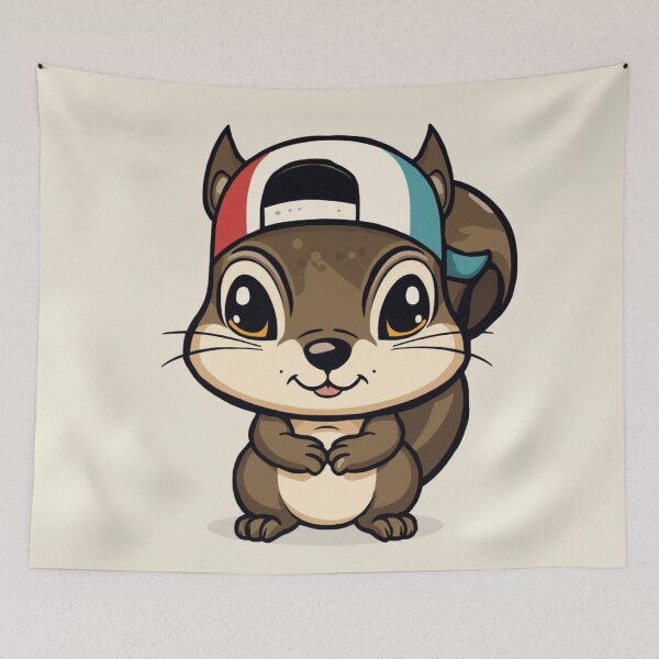 Item preview, Cute Chibi Squirrel Wearing Backwards Cap designed and sold by Uniquely Yours.