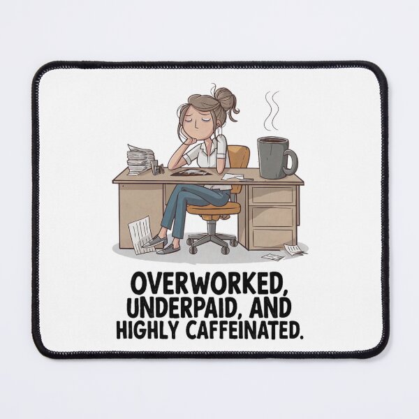 Item preview, Overworked Underpaid Highly Caffeinated Funny Work Life designed and sold by ScreamPrintSto.