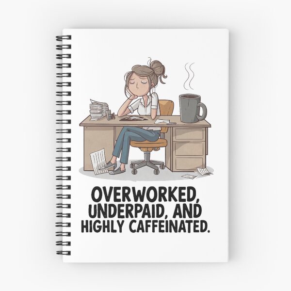 Item preview, Overworked Underpaid Highly Caffeinated Funny Work Life designed and sold by ScreamPrintSto.