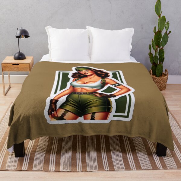 Item preview, Retro Rockabilly Pin-Up Girl Army Print Artwork designed and sold by PinUpPizzazz.