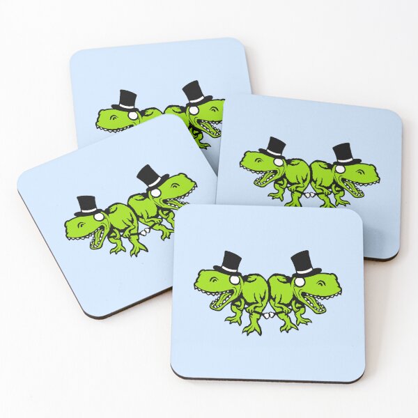 Item preview, 2 T-Rex Sir Gentlemen rich Monocle Glasses Top Hat Team designed and sold by shirt-o-mat.