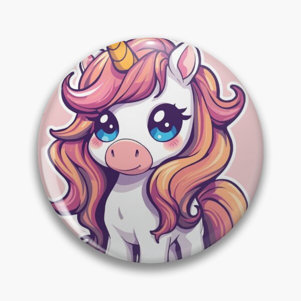Artikelvorschau, Chibi-Einhorn mit rosa Mähne – Süße Kawaii-Fantasiekunst entworfen und verkauft von Uniquely Yours.
