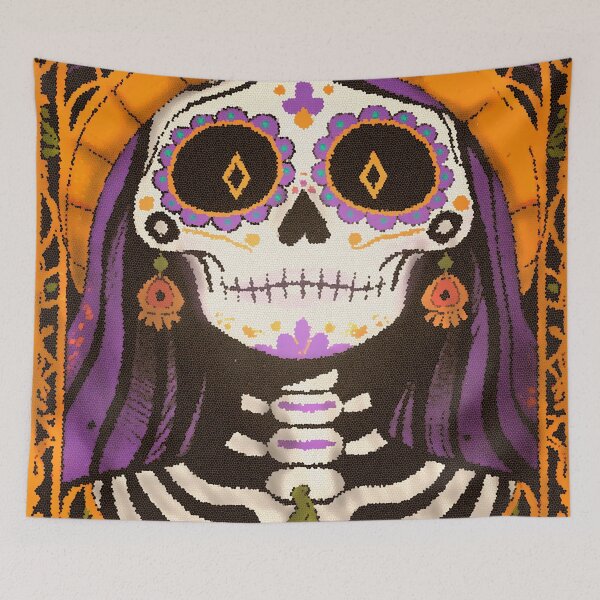 Item preview, Catrina Mosaic Illustration - Vibrant Day of the Dead Art designed and sold by Ojo de Lilith.