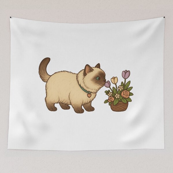 Item preview, Himalayan Cat with Flowers designed and sold by NettoShop.
