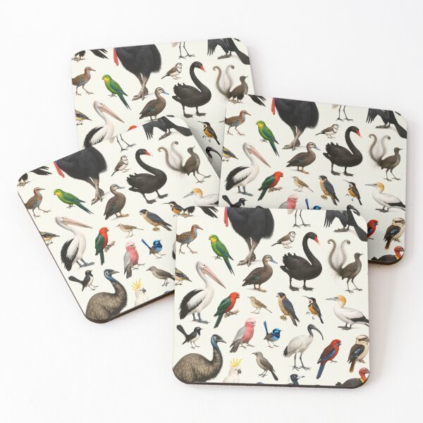 Item preview, Birds of Australia Retro Illustration Chart Scientific Art designed and sold by kakarikihill.