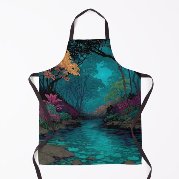 Item preview, Artistic vibrant jungle river print designed and sold by dcrc.