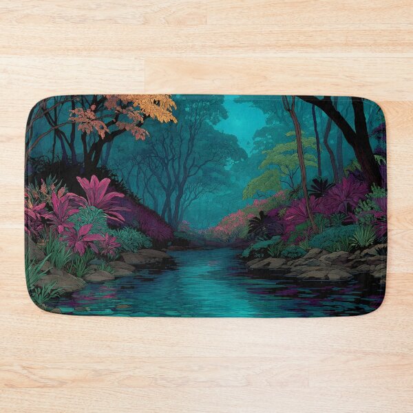 Item preview, Artistic vibrant jungle river print designed and sold by dcrc.