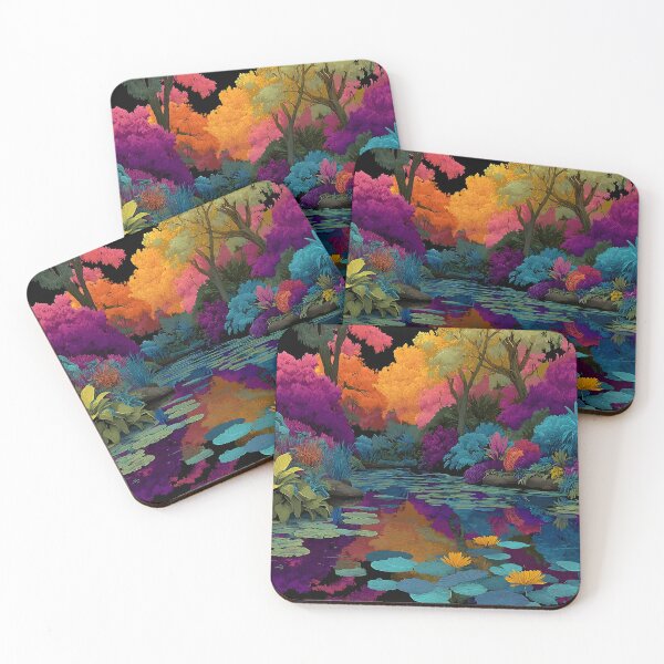 Item preview, Artistic vibrant jungle river print designed and sold by dcrc.