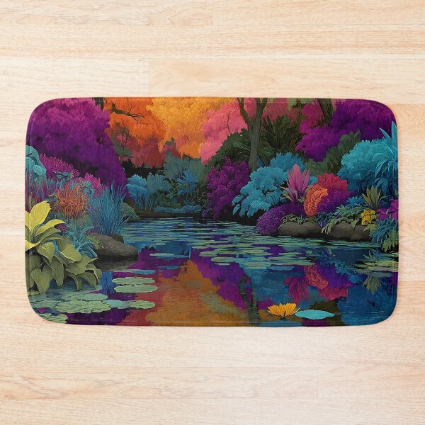 Item preview, Artistic vibrant jungle river print designed and sold by dcrc.