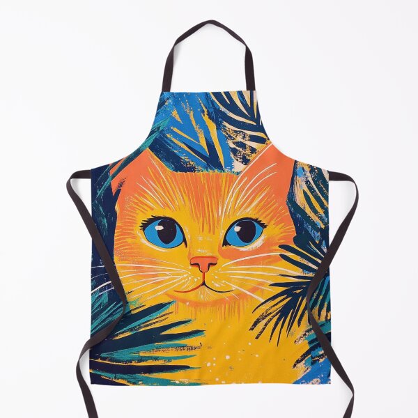 Item preview, Risograph Cat - Bright Retro Jungle Feline designed and sold by Myra365Art.
