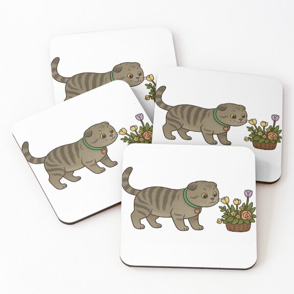 Item preview, Scottish Fold Cat with Flowers Basket designed and sold by NettoShop.