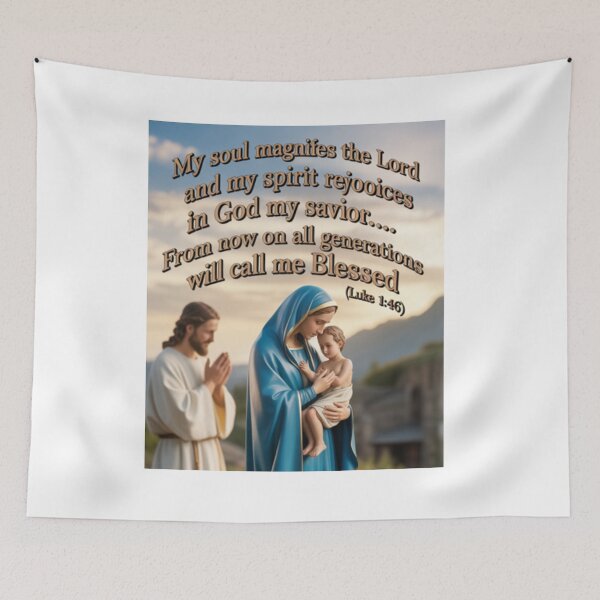 Item preview, Virgin Mary’s Magnificat – St. Mary with Baby Jesus and Joseph (Luke 1:46) designed and sold by GogoVibes.
