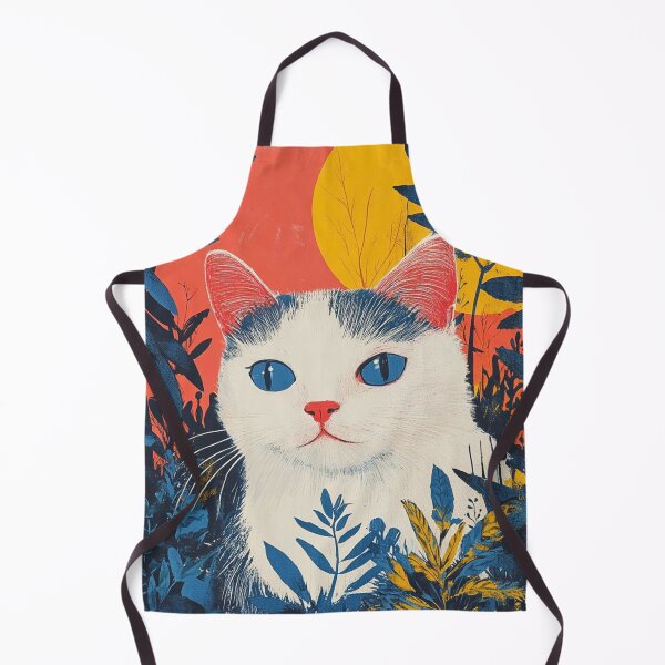 Item preview, Risograph Cat - Retro Style Feline Art designed and sold by Myra365Art.