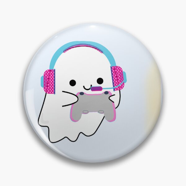 Item preview, Gamer Ghost – Cute Pink & Blue Gaming Headset Glow designed and sold by Kena_123.