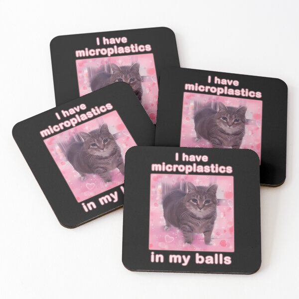 Item preview, Microplastics In Balls Funny Cat Meme designed and sold by makeshkenval3.
