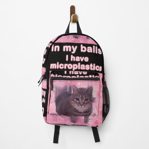Item preview, Microplastics In Balls Funny Cat Meme designed and sold by makeshkenval3.