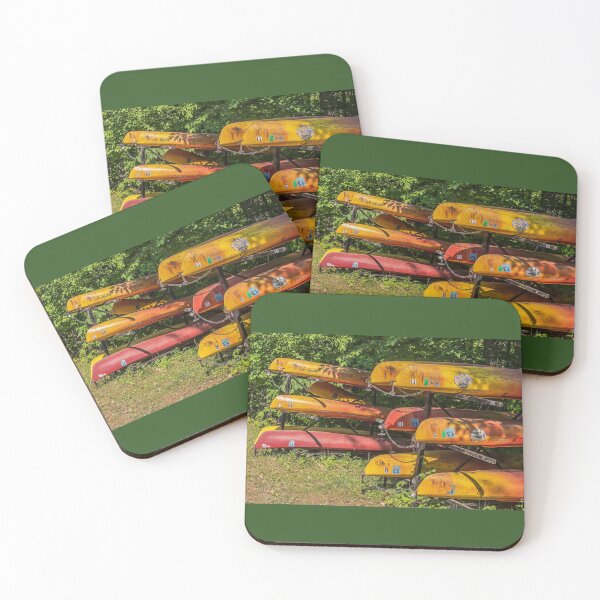 Item preview, Orange Canoes Stacked in Rows on Racks at St. Croix State Park in Hinckley, Minnesota USA designed and sold by LINDA MCKUSICK.