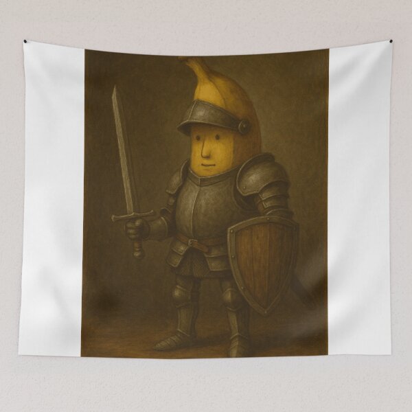 Item preview, Banana Knight  |  Funny Surreal Warrior Art, Whimsical Banana Character Artwork designed and sold by FreshInkThreads.