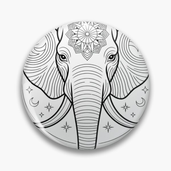 Item preview, Mystic Elephant Mandala Line Art designed and sold by StormVape.