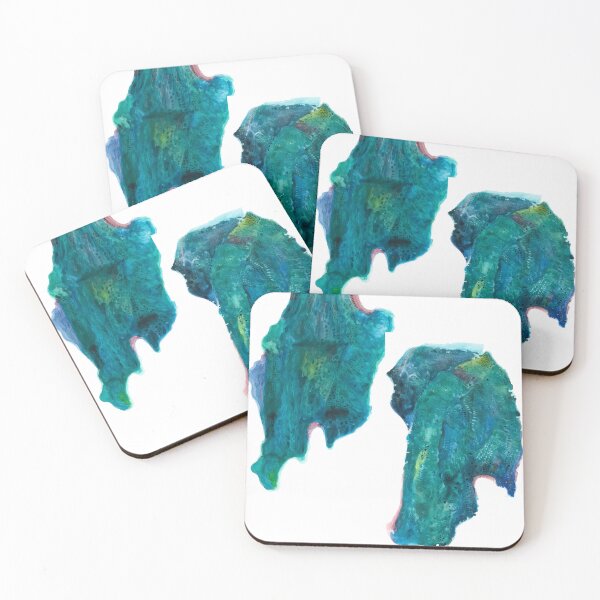 Item preview, Organic Dreams in Teal and Gold – Abstract Watercolor designed and sold by NitiDigitalxRyu.