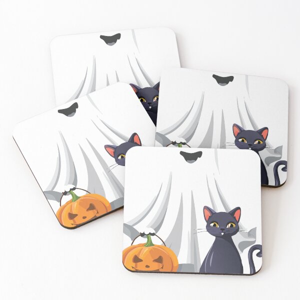 Item preview, Halloween Ghost Cat Pumpkin designed and sold by AllPress Studio.