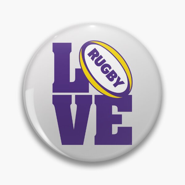 Item preview, Love Rugby Purple Yellow Stacked designed and sold by VintageStyle.