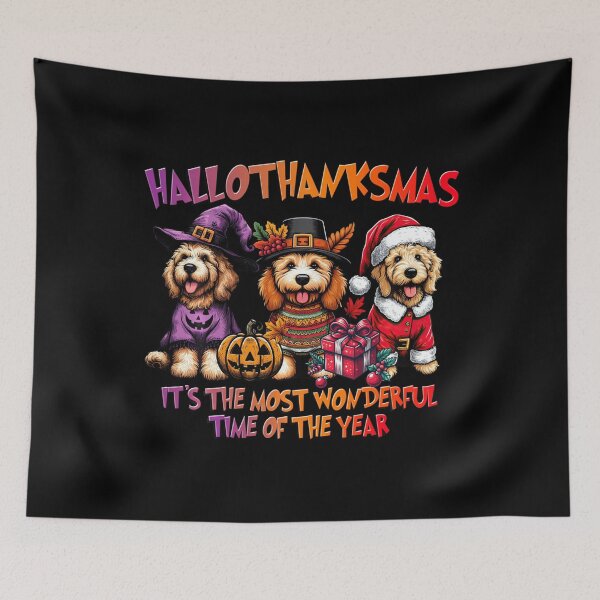 Item preview, Goldendoodle Halloween Thanksgiving Christmas designed and sold by chung2525.