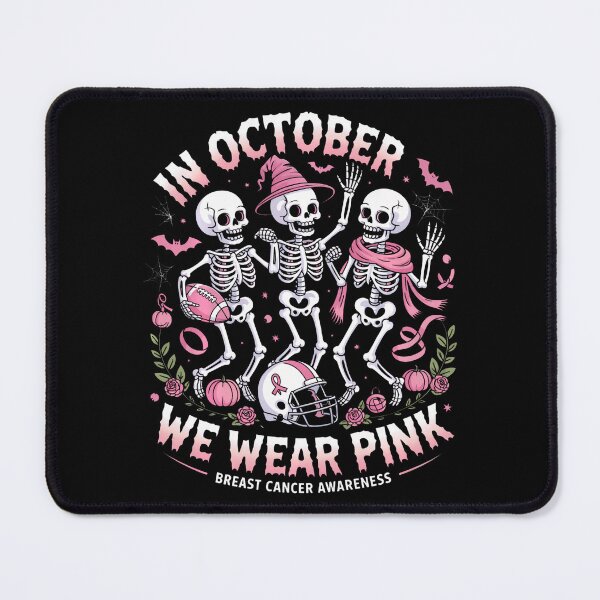 Item preview, In October We Wear Pink Halloween Skeleton designed and sold by chung2525.