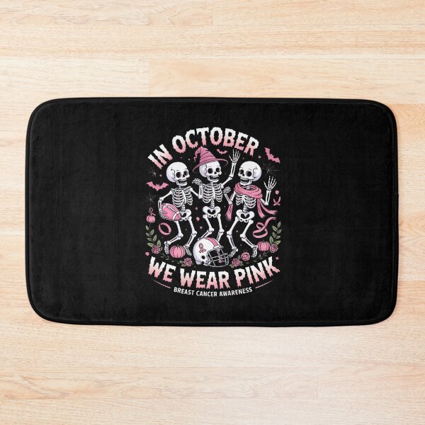 Item preview, In October We Wear Pink Halloween Skeleton designed and sold by chung2525.