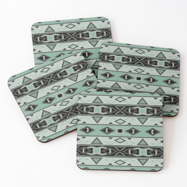 Item preview, Stripes and geometric shapes of olive green  designed and sold by fuzzyfox.