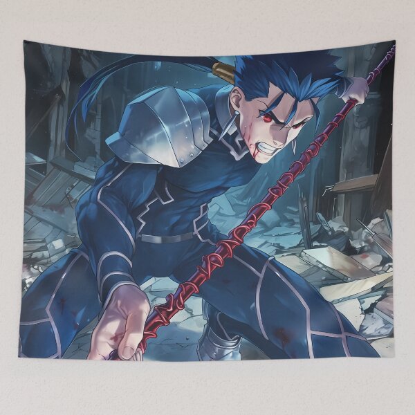 Item preview, Lancer Fate Stay Night Anime Blood Battle Ruins designed and sold by Tokyonomad.