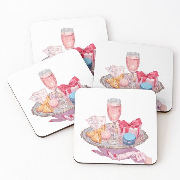 Item preview, Elegant Dessert Tray with Pink Sparkling Drink designed and sold by Anastasiia Yurevych.
