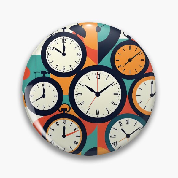 Item preview, colorful analog clock abstract round design designed and sold by SmashingDeals.