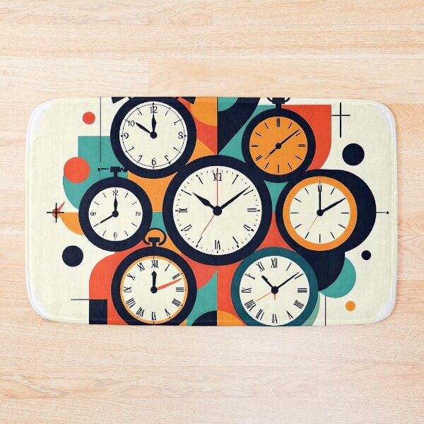 Item preview, colorful analog clock abstract round design designed and sold by SmashingDeals.