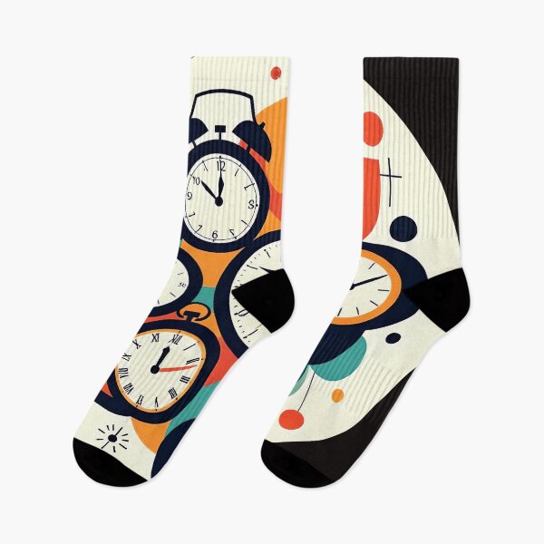 Item preview, colorful analog clock abstract round design designed and sold by SmashingDeals.