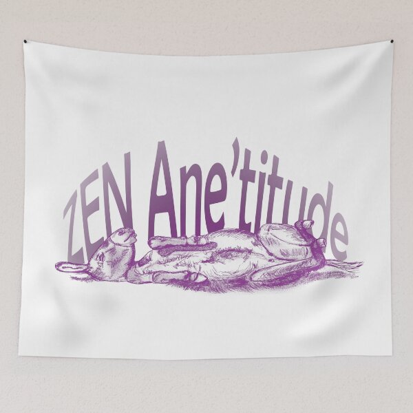 Item preview, Drawing of a donkey rolling on the ground - purple-red colorized version with French text designed and sold by SylvieG18.