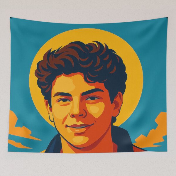 Item preview, Vibrant Portrait of Saint Carlo Acutis, Millennial Saint, Young and Handsome V.1c Without Text designed and sold by VarnaChitra.
