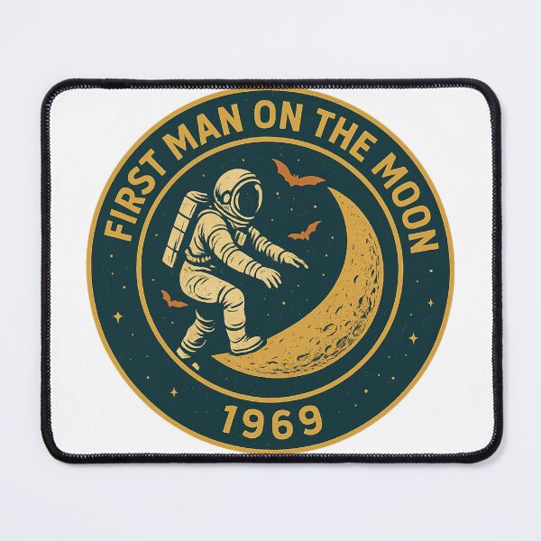 Item preview, Retro Cosmic Adventure – Astronaut on Half Moon Vintage Design designed and sold by Hoahana Unique Design.