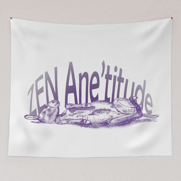 Item preview, Drawing of a donkey rolling on the ground - purple-blue colorized version with French text designed and sold by SylvieG18.