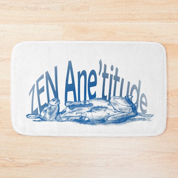 Item preview, Drawing of a donkey rolling on the ground - blue colored version with French text designed and sold by SylvieG18.