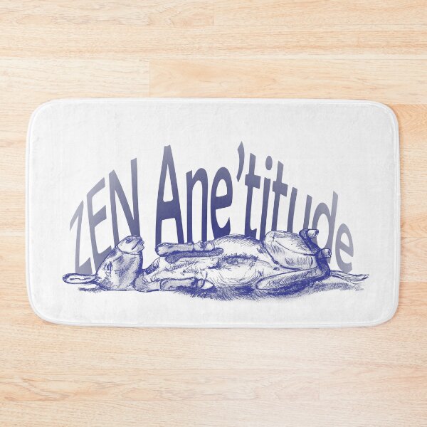 Item preview, Drawing of a donkey rolling on the ground - navy blue colorized version with French text designed and sold by SylvieG18.