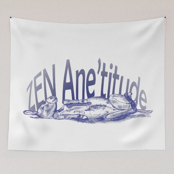 Item preview, Drawing of a donkey rolling on the ground - navy blue colorized version with French text designed and sold by SylvieG18.
