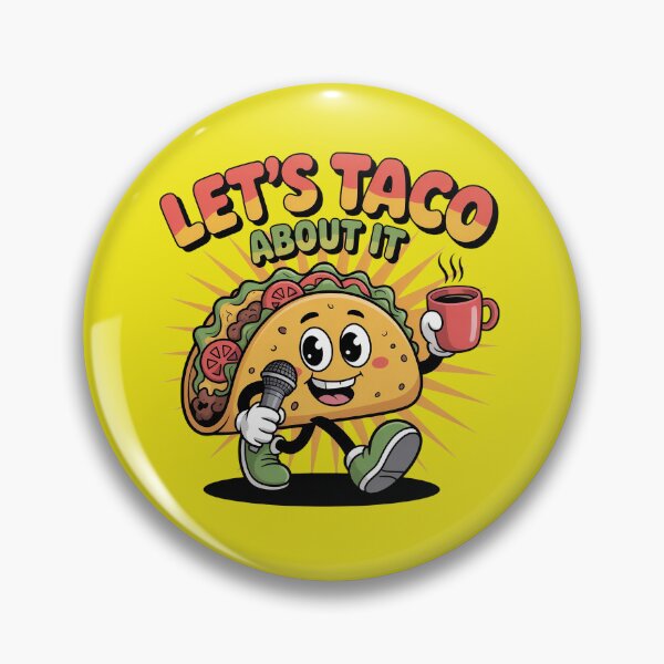 Item preview, "Let's Taco About It -Funny Taco & Coffee Cartoon Design" designed and sold by HolisticFurArt.