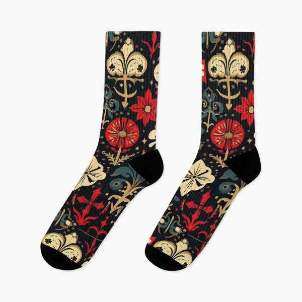 Item preview, Medieval Folk Art Symbols on a Starry Night. designed and sold by Piotrek0001.