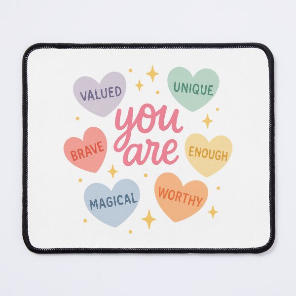Item preview, You Are Affirmation Hearts Positive Mental Health Design designed and sold by inkoutninja.