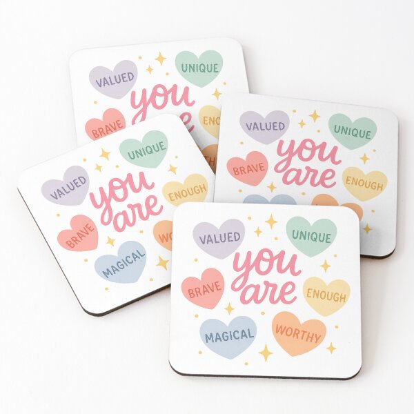 Item preview, You Are Affirmation Hearts Positive Mental Health Design designed and sold by inkoutninja.