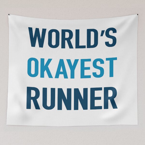 Item preview, Proud To Be The World’s Okayest Runner Funny Motivational Saying  designed and sold by SkeletonsDanger.