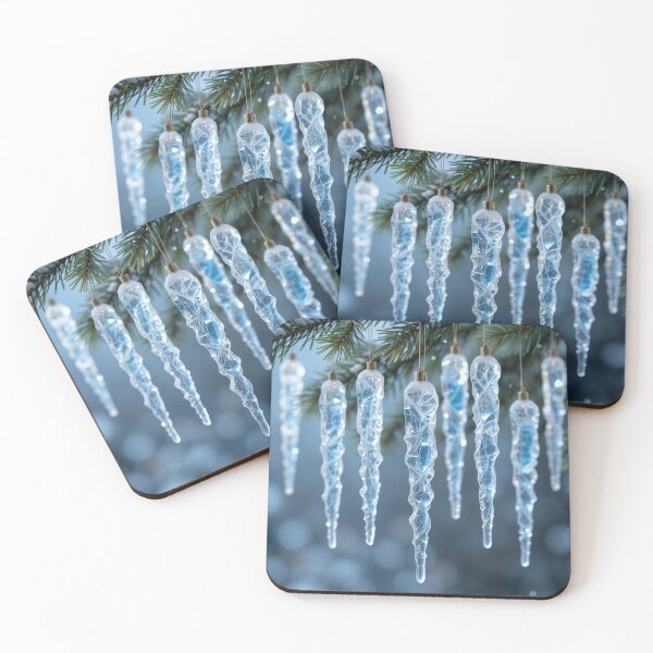 Item preview, Glistening Icicle Ornaments on Pine Boughs designed and sold by InezPhotography.