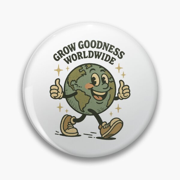 Item preview, Grow Goodness Worldwide Smiling Earth Retro Positivity Design designed and sold by inkoutninja.